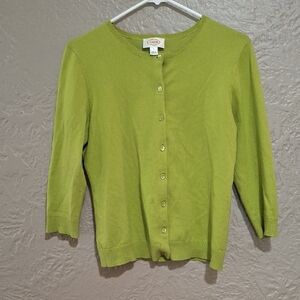 Talbots Wome's Green Button-Up Cardigan Size S